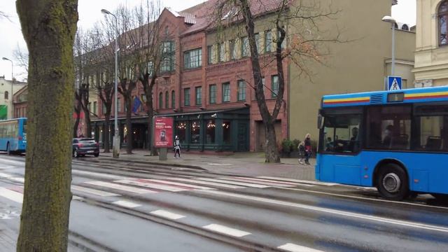 Клайпеда центр. Звуки города. Улица H.Manto. Литва #klaipėda