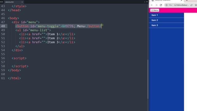 JavaScript Side Menu Tutorial in Hindi / Urdu смотреть онлайн