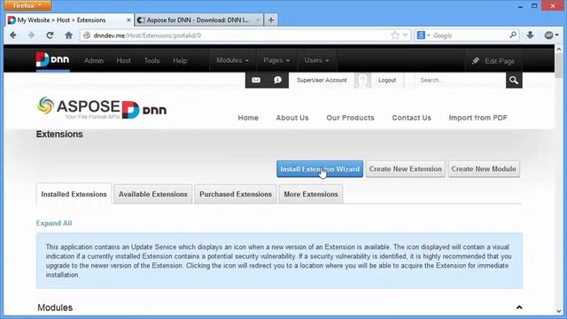 Import to Selected Pane in Aspose .NET PDF Import for DNN Module смотреть онлайн
