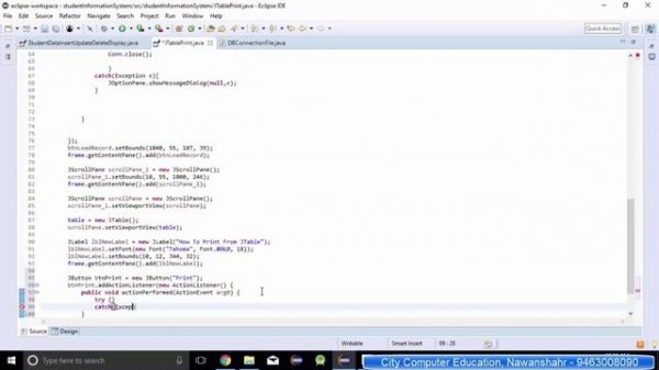How to Print JTable Data Advance Java Eclipse.