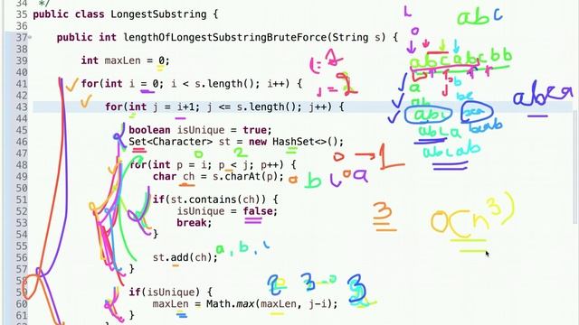 Longest Substring Without Repeating Characters | Sliding Window | Java смотреть онлайн