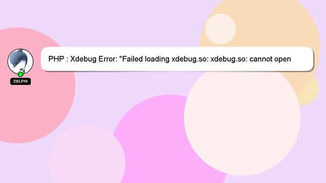 PHP : Xdebug Error: "Failed loading xdebug.so: xdebug.so: cannot open shared object file: No such f смотреть онлайн