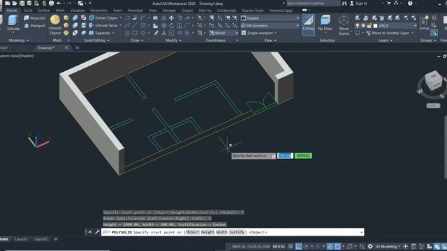 3D Modelling In Autocad | Lesson 43 of 50✅ Polysolid Command. Basic Concept смотреть онлайн