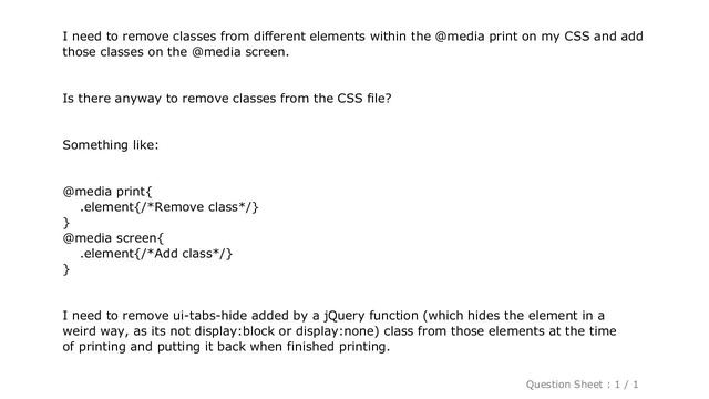 CSS : How to remove class using CSS смотреть онлайн