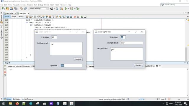 Caesar cipher encryption and decryption in java. смотреть онлайн