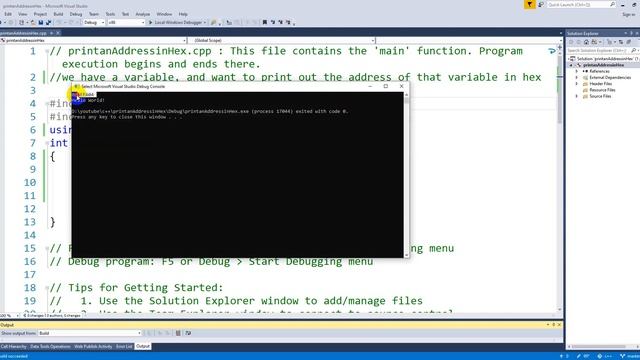Printing an address of a variable in hex by C++ смотреть онлайн