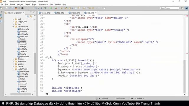 PHP: Sử dụng lớp Database đã xây dựng thực hiện xử lý dữ liệu MySql смотреть онлайн