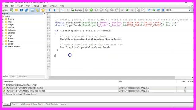 MQL4 TUTORIAL BASICS - 115 SIMPLE ENVELOPES BUY TRAILING STOP смотреть онлайн