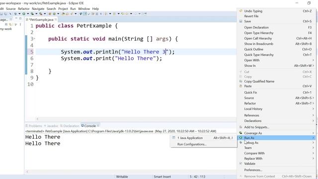 Outputting to the Console in Java смотреть онлайн