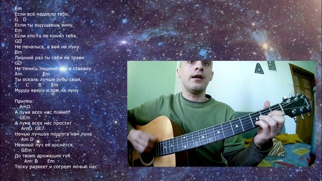 Сектор Газа - Вой на луну (Аккорды, урок на гитаре) смотреть онлайн
