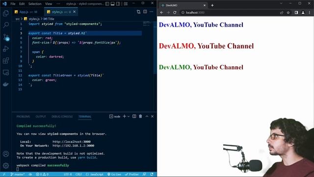 Styled Components, React смотреть онлайн