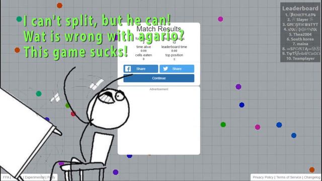 HOW NOOBS PLAY IN AGARIO! смотреть онлайн