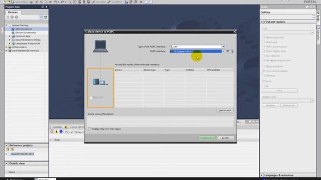 Upload Program in TIA Using MPI Port and Simatic S7 PC adapter USB A2 смотреть онлайн