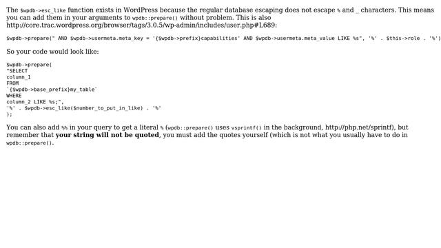 Wordpress: How do you properly prepare a %LIKE% SQL statement? (3 Solutions!!) смотреть онлайн