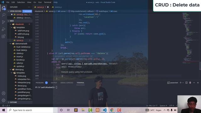 49.CRUD Delete data ke database MariaDB dengan Node.js смотреть онлайн