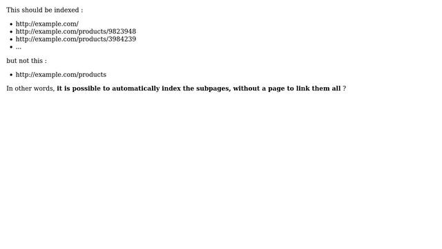 Webmasters: SEO : how to index subpages and toppage, but not pages between? смотреть онлайн