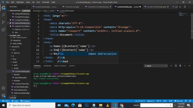 Laravel-Livewire Tutorial - How To Send A Laravel-Livewire Contact Form смотреть онлайн