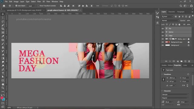 Banner Designing For Google AdWords Advertising Banner | Use Photoshop смотреть онлайн