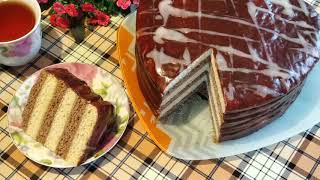 Домашний тортик Мишка. Простой домашний торт без яиц. смотреть онлайн