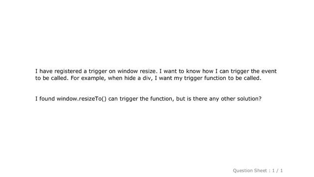 jQuery : How to trigger the window resize event in JavaScript? смотреть онлайн