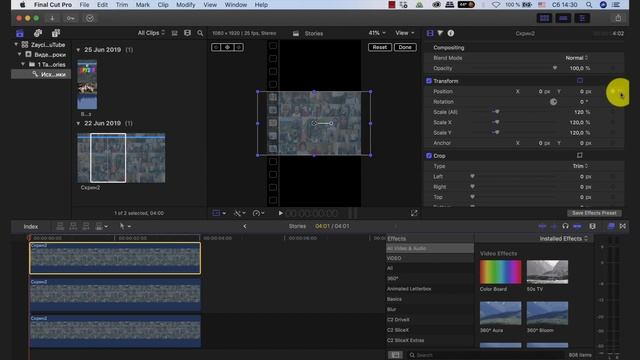 Как сделать вертикальное видео в Final Cut Pro X(stories). Настройки тайм-линии. смотреть онлайн