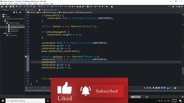 Java GUI Tutorial #15 - GridBagLayout Manager In Java GUI using static variables смотреть онлайн