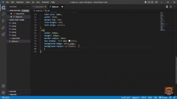Created Space Craft Asteroids Destroyer Game Using HTML , CSS & JAVASCRIPT