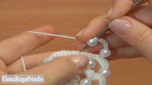 СУПЕР нежный элемент КРЮЧКОМ с БУСИНАМИ, подробный мастер класс Урок 39