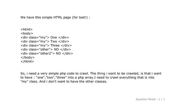 HTML : PHP crawler for one special HTML element смотреть онлайн