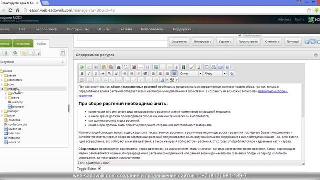 Уроки MODx. Урок 6: Как добавить на сайт картинку смотреть онлайн