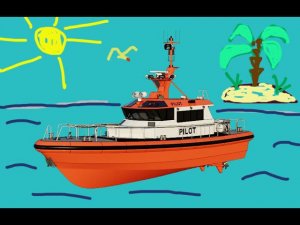 Мультфильм. Катер- собираем пазл. Морская техника. Развивающие мультики для детей