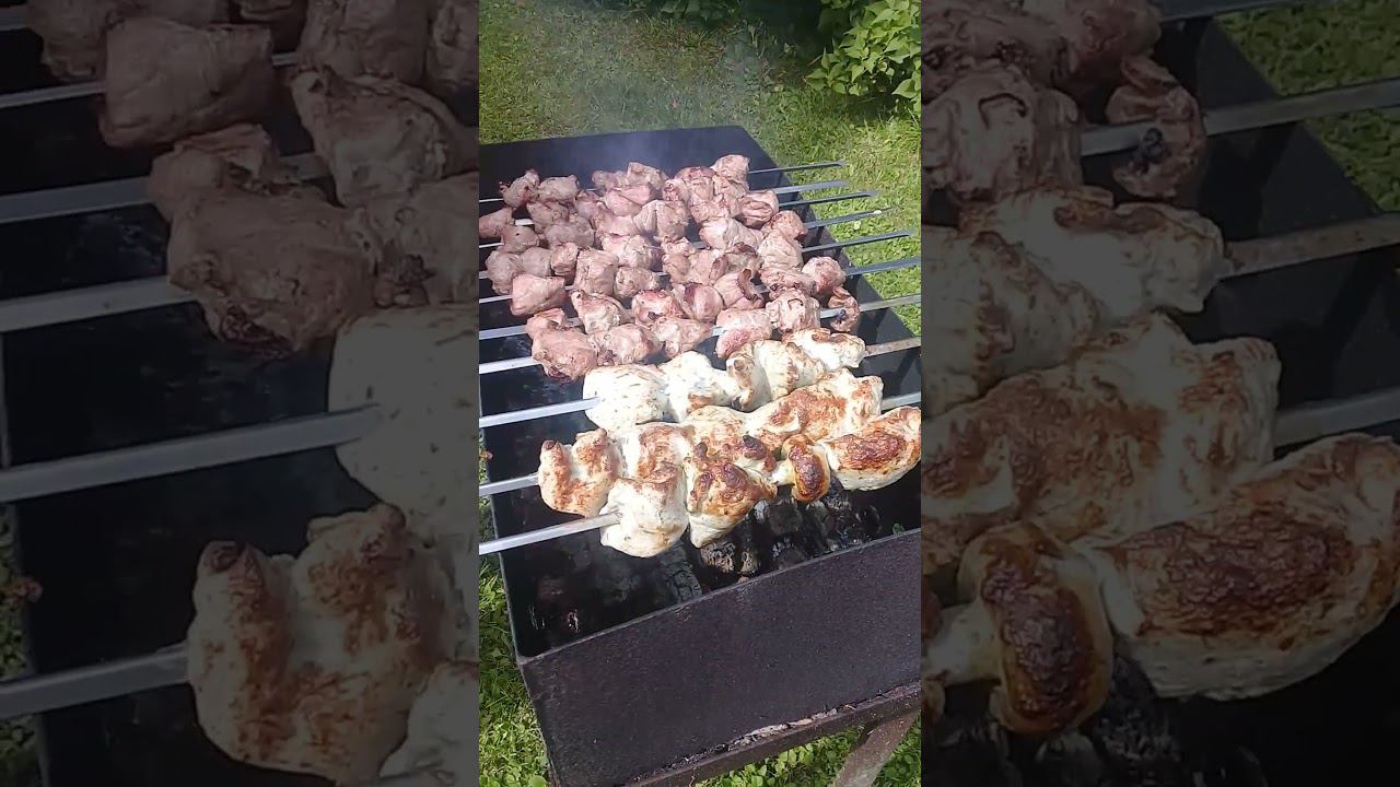 Шашлыки! Fried chicken and pork! Moscow suburban chilling! #шашлык смотреть онлайн