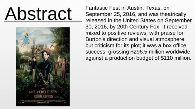 Miss Peregrine's Home for Peculiar Children (film) As Fast As Possible смотреть онлайн