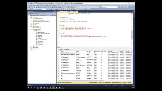 How to Sql Server Read Excel File Using OPENDATASOURCE 100% No Error смотреть онлайн