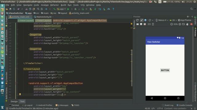 Android Kotlin Usage Tutorial #053 - ViewSwitcher смотреть онлайн