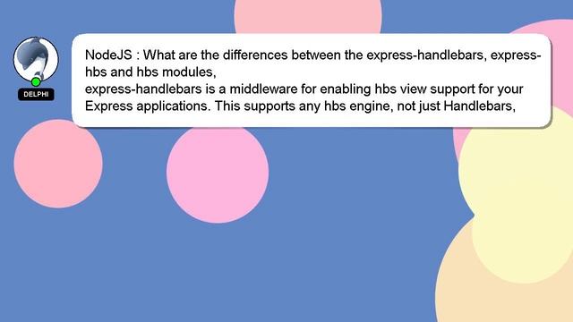 NodeJS : What are the differences between the express-handlebars, express-hbs and hbs modules, смотреть онлайн