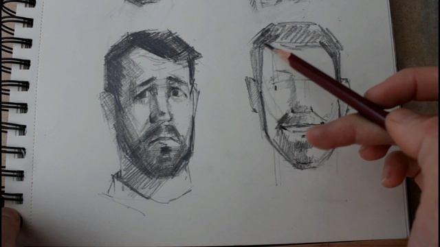 4 типа эмоций, 4 портрета. Наброски в скетчбуке.Portrait sketch смотреть онлайн