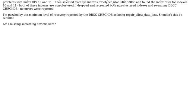 Databases: Interesting DBCC CHECKDB scenario (2 Solutions!!) смотреть онлайн