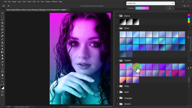 How to Use Color Gradient Effect on Photos with New Photoshop 2023 смотреть онлайн