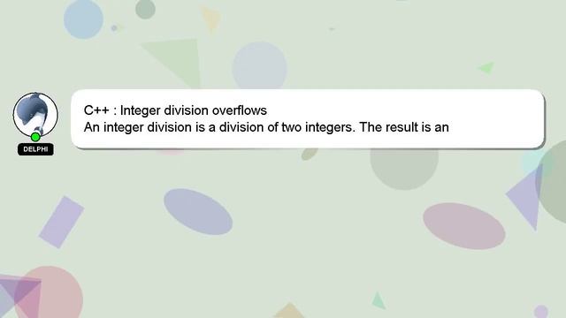 C++ : Integer division overflows смотреть онлайн