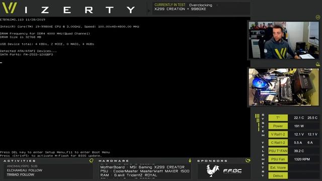 Overclocking 9980XE + MSI X299 Creator смотреть онлайн