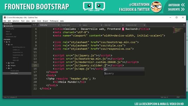 Frontend con Bootstrap 3.x: 09 - Home "Slider" смотреть онлайн