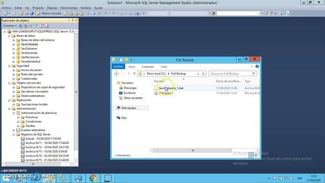 Creación Backup SQL Server Express 2014 - Gestión y seguridad en base de datos - Ficha 108 смотреть онлайн