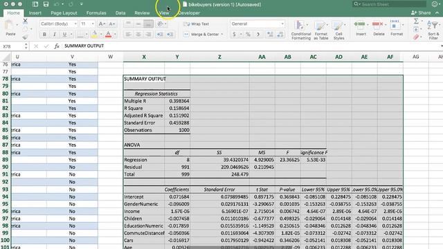 Excel analytics: variance inflation factor VIF смотреть онлайн