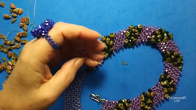 Колье камень яшма #бисероплетение смотреть онлайн