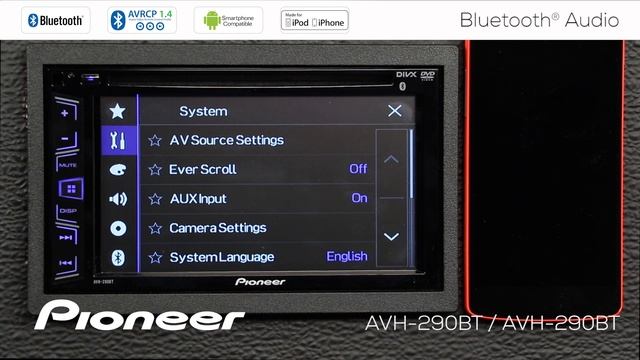 How To - Bluetooth Audio - on Pioneer AVH-290BT, AVH-291BT, MVH-290BT смотреть онлайн