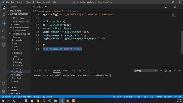 Day 29 | Final Project | #14 | Organizing the Code into Packages and Creating Blueprint смотреть онлайн