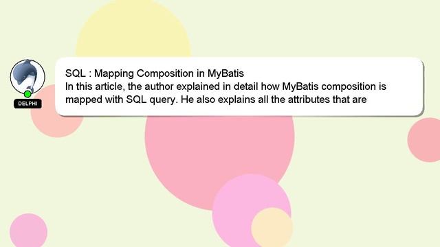 SQL : Mapping Composition in MyBatis смотреть онлайн