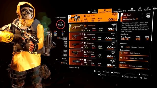 **MELT ANYTHING & ANYONE** Hardest Hitting Lady Death Build - The Division 2 Run & Gun Build смотреть онлайн