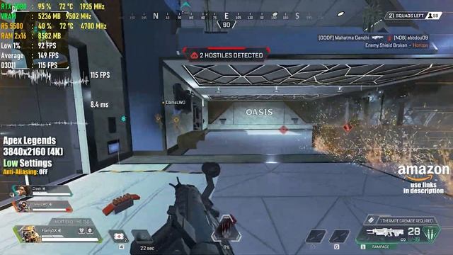 RTX 3080 + R5 5500 : Test In 10 Games 4K